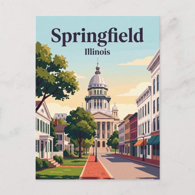Springfield, Illinois Postkarte (Vorderseite)