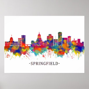 Springfield-Illinois-Skyline Poster