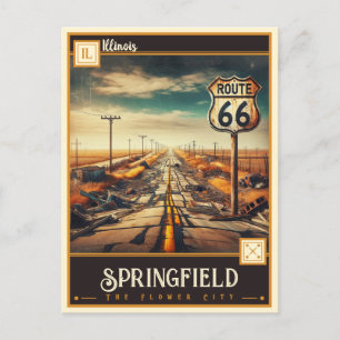 Springfield, Illinois VINTAG Postkarte