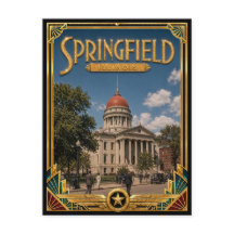 Springfield Illinois Vintage Art Deco Golden Age