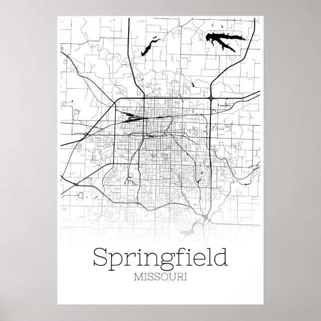 Springfield Map - Missouri - City Map Poster (Vorne)