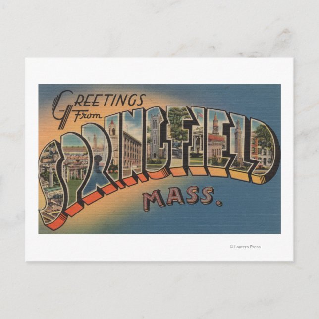 Springfield, Massachusetts - Großbuchstaben 2 Postkarte (Vorderseite)