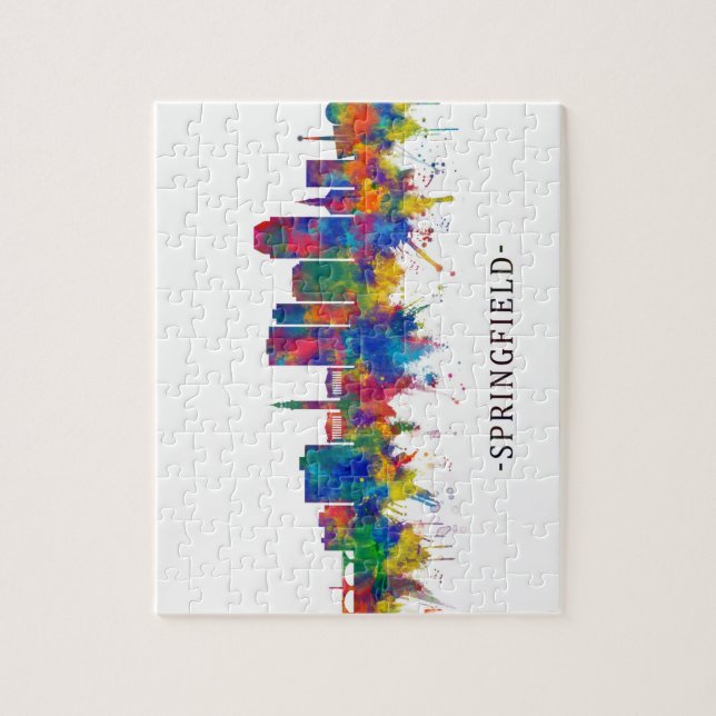 Springfield Massachusetts Skyline Puzzle (Vertikal)