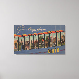 Springfield, Ohio - große Buchstabe-Szenen Leinwanddruck
