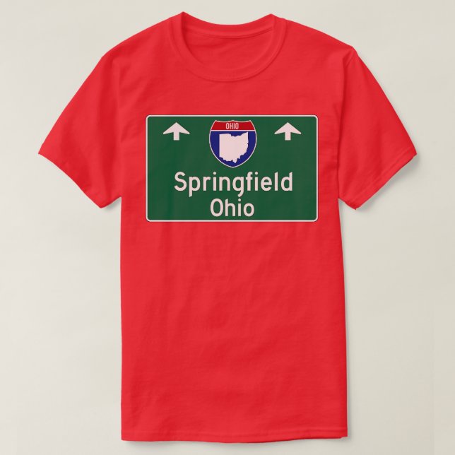 Springfield Ohio Highway Guide - Zeichen T-Shirt (Design vorne)