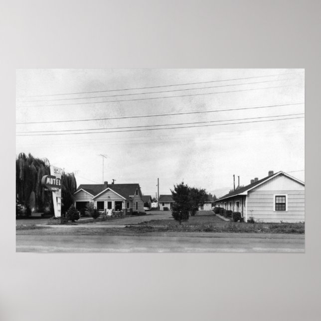Springfield, OR Sutton Motel auf McKenzie Highway Poster (Vorne)