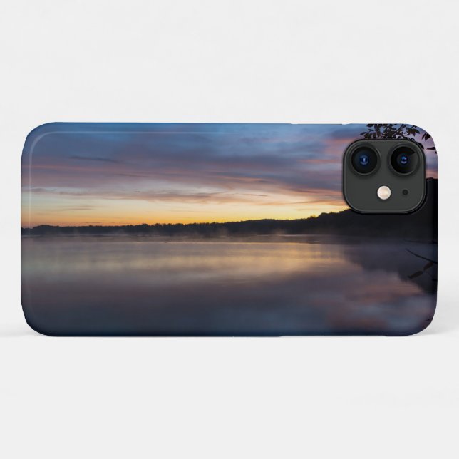 Springfield-See Herbst Sonnenaufgang iPhone Case (Rückseite (Horizontal))