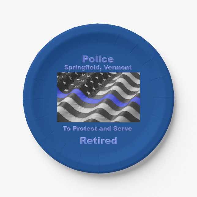 Springfield, Vermont. Police Pappteller (Vorderseite)