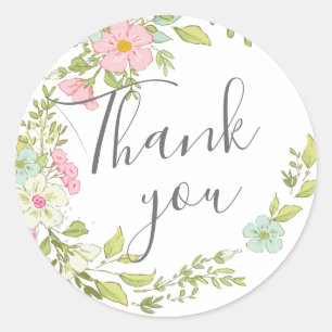 Springflowers wedding collection- danke runder aufkleber
