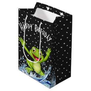 Springfrog auf Polka Dots Mittlere Geschenktüte