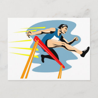 Springhürden für Leichtathletik Postkarte