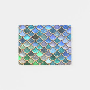Springlike multicolor Glitzer Mermaid Scales Post-it Klebezettel