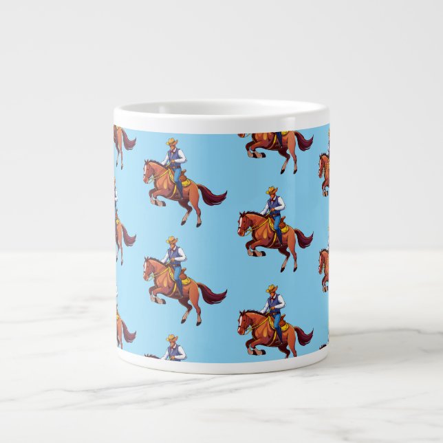Springpferd mit dem Mann Jumbo-Tasse (Vorderseite)