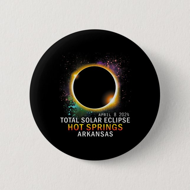 Springs Arkansas Total Solar Eclipse 8. April 2024 Button (Vorderseite)