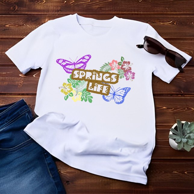 Springs Life Saison Color Blume & Butterfly T-Shirt (Von Creator hochgeladen)