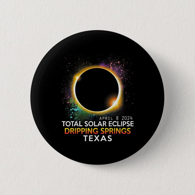 Springs Texas Totality Total Solar Eclipse 2024 Button (Vorderseite)