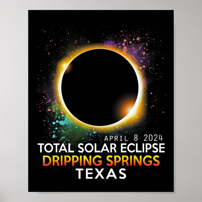 Springs Texas Totality Total Solar Eclipse 2024 Poster (Vorne)