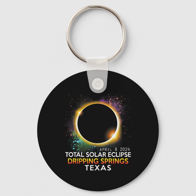 Springs Texas Totality Total Solar Eclipse 2024 Schlüsselanhänger (Vorderseite)