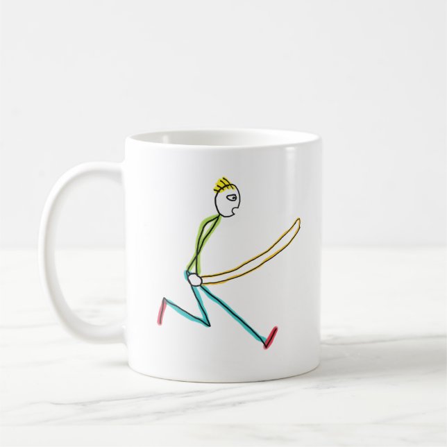 Springseil hüpfender Stockmann Kaffeetasse (Links)