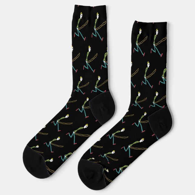 Springseil hüpfender Stockmann Socken (Linkes Detail)