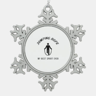 Springseil mein schönster Sport aller Zeiten Schneeflocken Zinn-Ornament