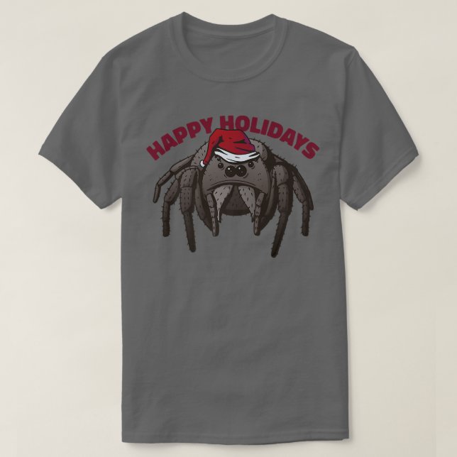 Springspinne, Phidippus regius, Happy Holidays C T-Shirt (Design vorne)