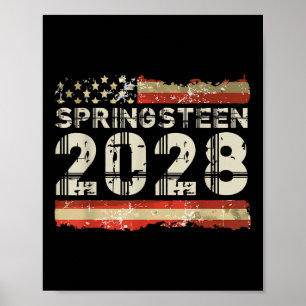 Springsteen 2028 Amerikanische Flagge 4. Juli Dame Poster