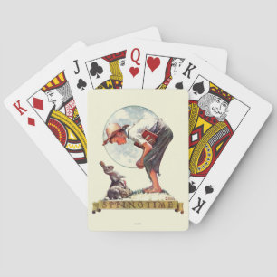 Springtime, 1935 boy with bunny spielkarten