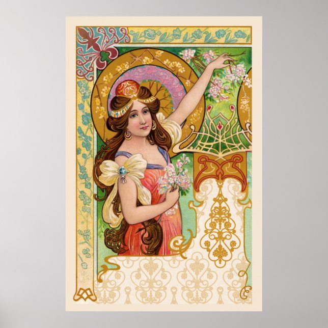 Springtime Art Nouveau Poster (Vorne)