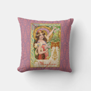 Springtime Art Nouveau Throw Kissen