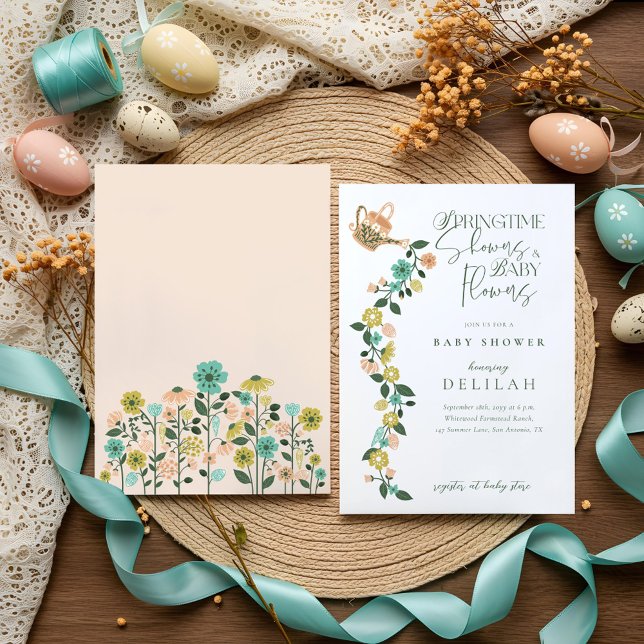 Springtime Baby in Bloom Oaster Baby Dusche Einladung (Springtime Baby in Bloom Easter Baby Shower Invitation)