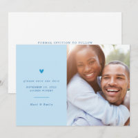 Springtime Blue Minimalistisch Heart Save the Date