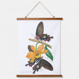 Springtime-Blume und Butterflys Wandteppich Mit Holzrahmen