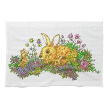 Springtime Bunnies in einem Bereich der Blume