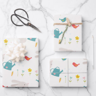 Springtime Bunnies Wrapping Paper Geschenkpapier Set