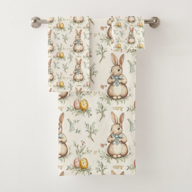 Springtime Bunny Bliss Badhandtuch Set (Insitu)