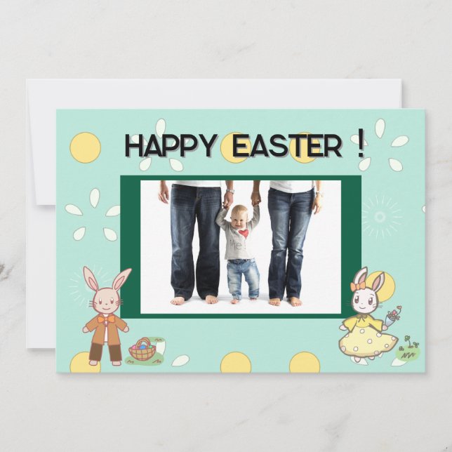 Springtime Bunny Joy Card Feiertagskarte (Vorderseite)