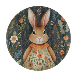 Springtime Bunny Magic Glass Cutting Board Schneidebrett