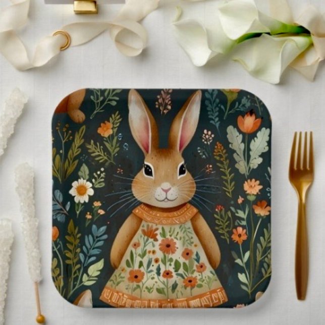 Springtime Bunny Magic Paper Plate Pappteller (Von Creator hochgeladen)