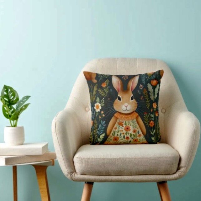 Springtime Bunny Magic Throw Kissen (Von Creator hochgeladen)