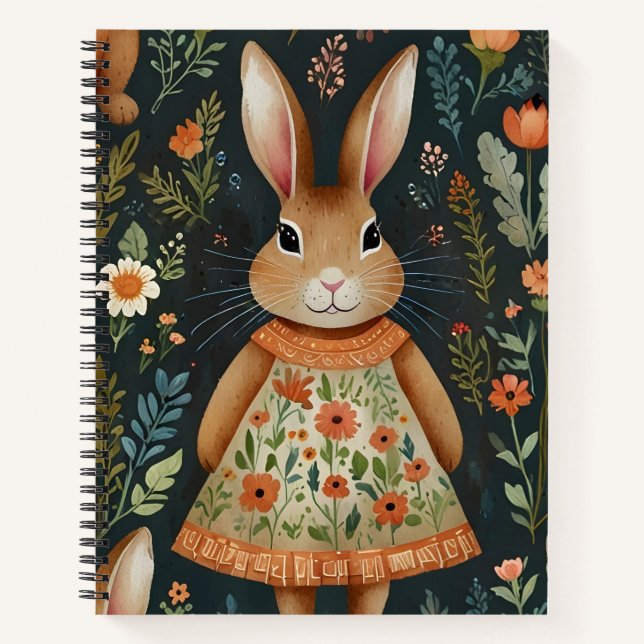 Springtime Bunny Notebook Notizbuch (Vorderseite)
