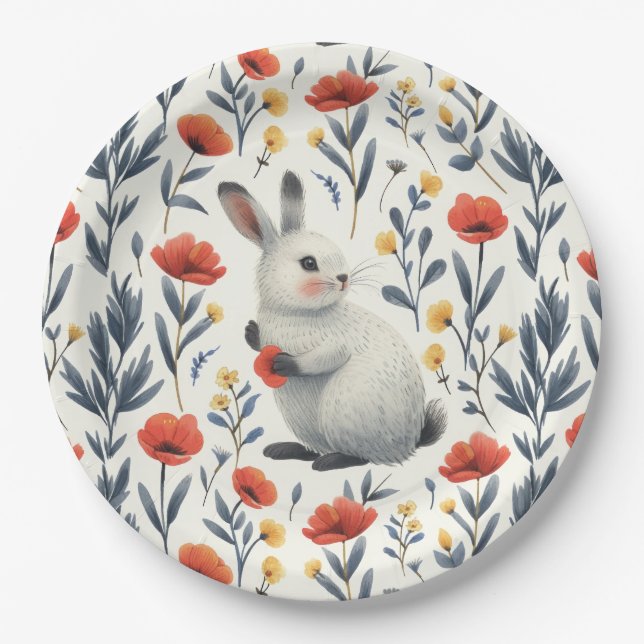 Springtime Bunny Pappteller (Vorderseite)