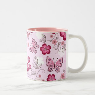 Springtime-Butterfly-Tasse Zweifarbige Tasse