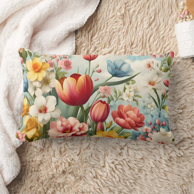 Springtime Charm Blumen Kissen (Decke)