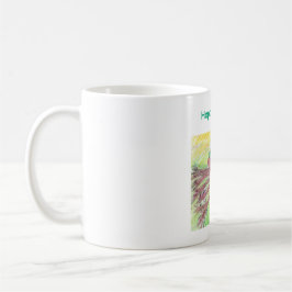 Springtime coffee mug with baby and mother bird  kaffeetasse