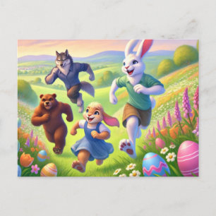 Springtime Egg Hunt - Spielerisches Osterabenteuer Feiertagspostkarte