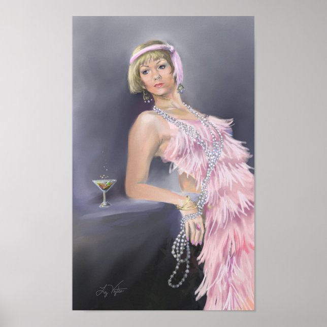 Springtime Flapper Fine Art Print Poster (Vorne)