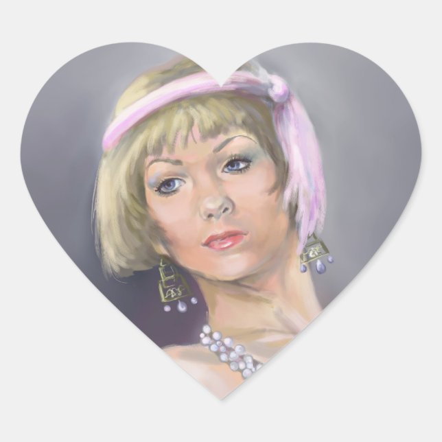 Springtime Flapper Heart Sticker (Vorderseite)