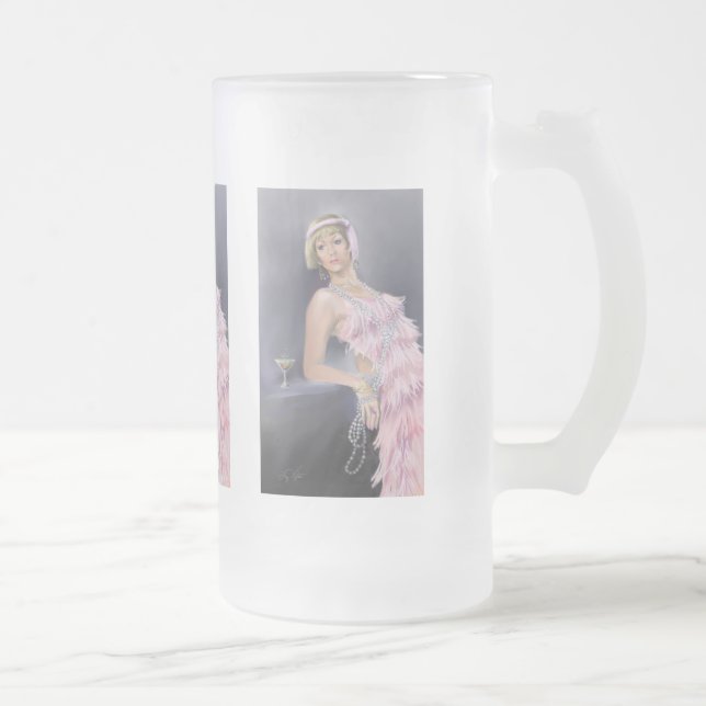 Springtime Flapper Mattierte Bier-Tasse Mattglas Bierglas (Rechts)