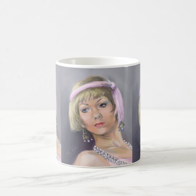 Springtime Flapper Portrait-Tasse Tasse (Mittel)